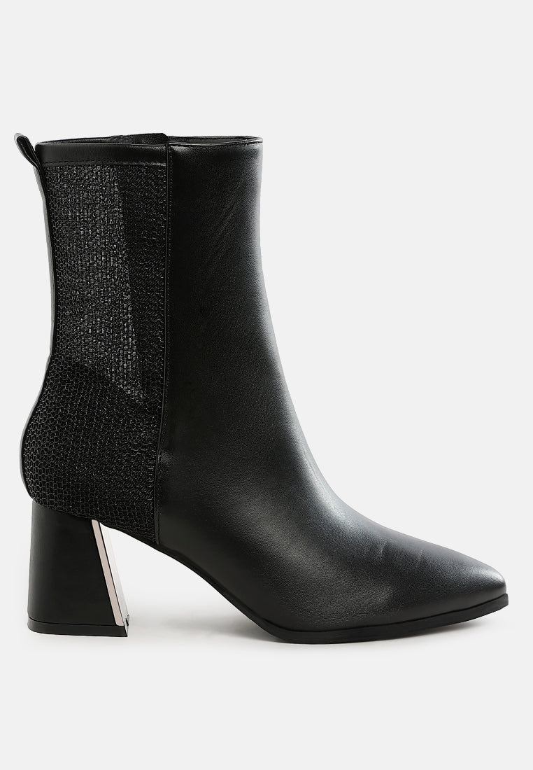 Mimosa Mesh Detail Pointy Ankle Boots-6