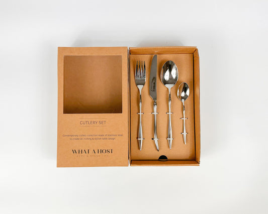 Monaco Silver Stainless Steel Cutlery Sets x16/24 pieces-1