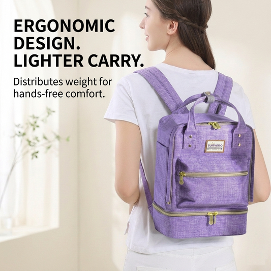 Double Layer Breast Milk Cooler Bag & Nursing Backpack-1