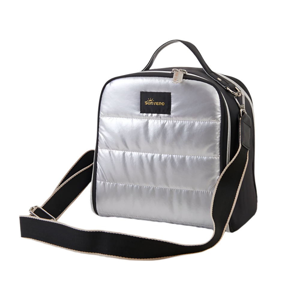 SUNVENO insulated lunch cooler bag with adjustable strap, durable tote for keeping food hot or cold, ideal for on-the-go meals.