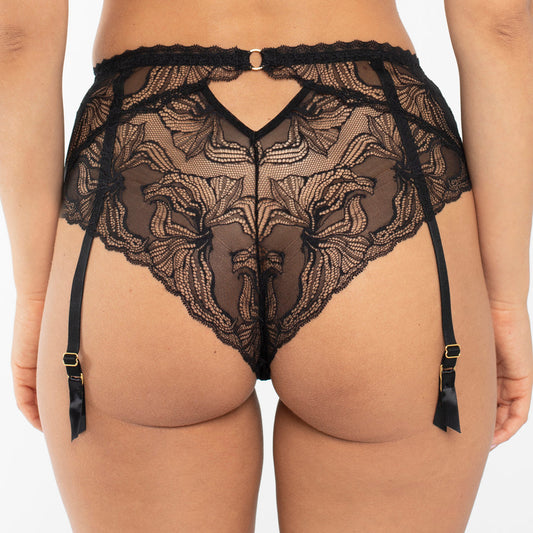 Sheer Mesh Polka Dot Tanga Garter Panty Nyks-1