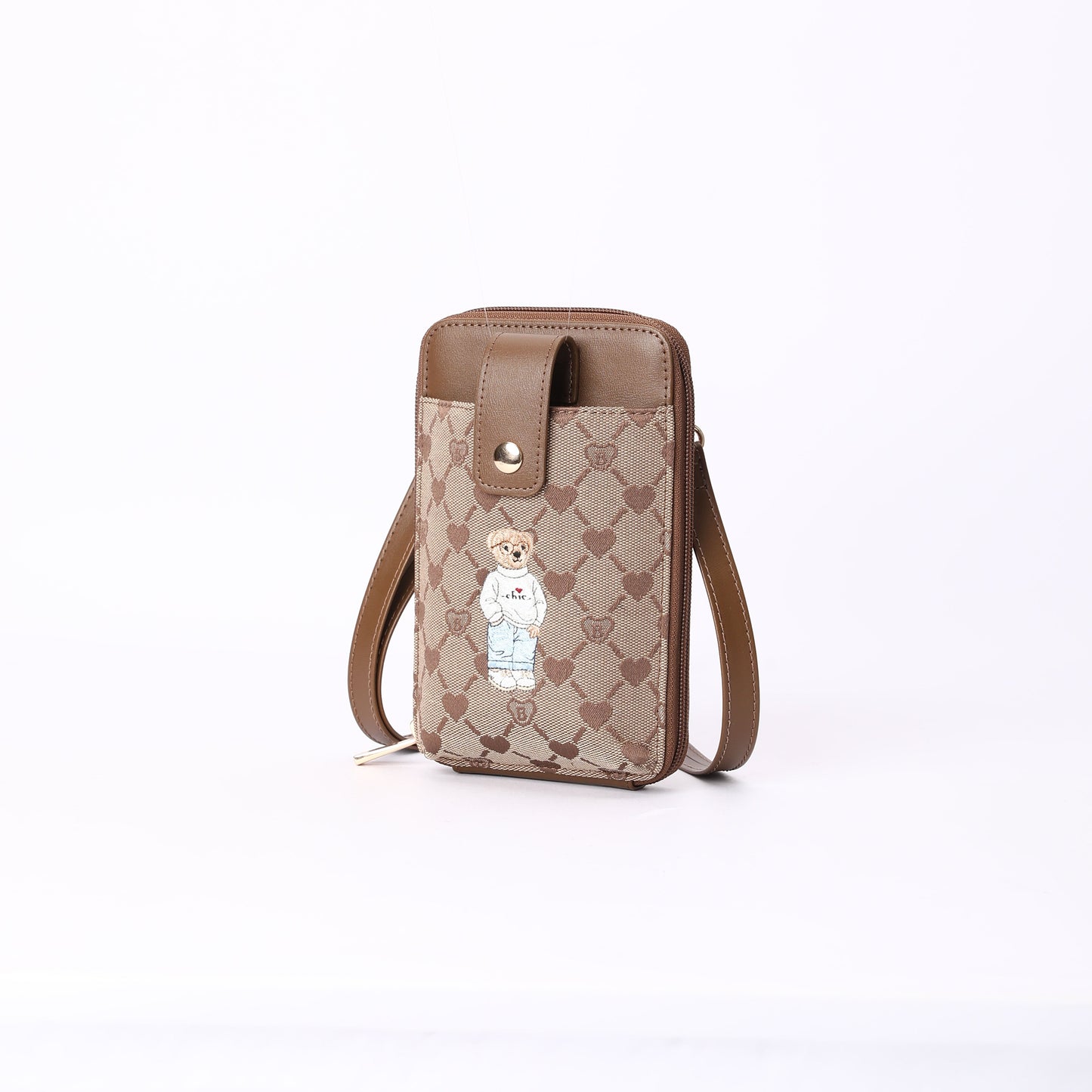 Signare London - B-Loved Smart Phone bag on Beige Monogram-4