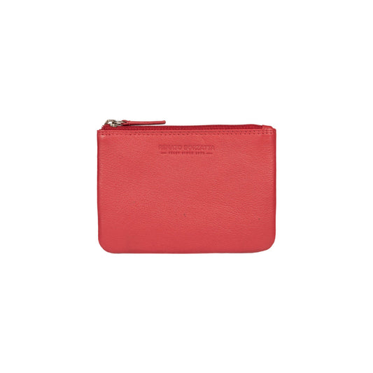 RB12032V | Key fob/coin pouch in genuine full-grain leather, with light grain. Red color. RFID protection. Dimensions: 13 x 9 x 0.5 cm. Packaging: Gift box bottom/cover (copy)-1