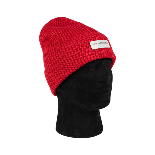 RB5003V | CERVINO Mixed Wool Knit Cap Made in Italy. Color Red - One Size-1