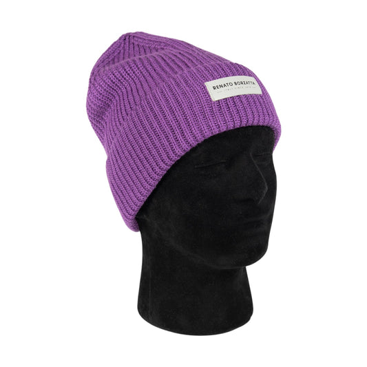 RB5003Y | CERVINO Mixed Wool Knit Cap Made in Italy. Color Purple - One Size-1