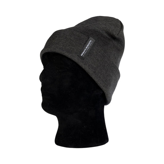 RB5005CT | CIMONE Unisex Knit Beanie in a Tubular Wool Blend Made in Italy. Color: Graphite. One Size-1