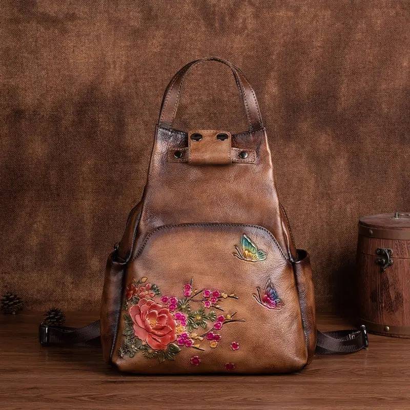 Rossie Viren Women's Vintage Leather Backpack, Leather Rucksack, Womens Backpack, Gift for her-7