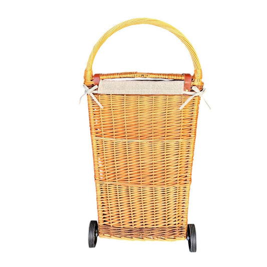Full Buff Willow Wheeled Shopping Basket-1