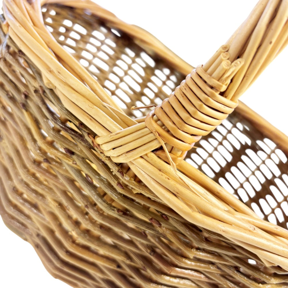 Large Green Willow Hollander Wicker Shopping Basket-3