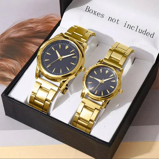 NNEOBA Couple Quartz Gold Watches Set-1