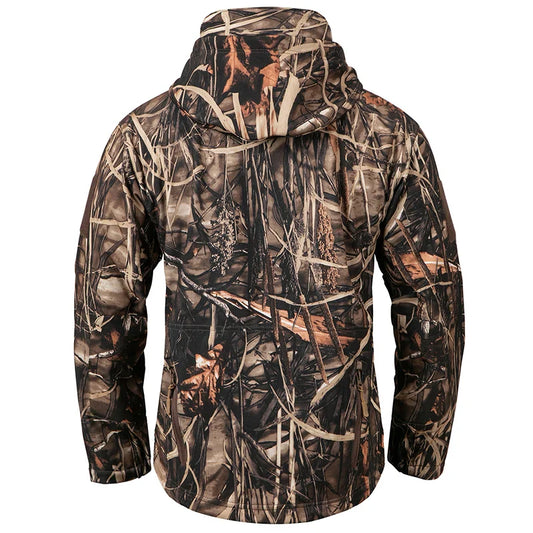 Men's Silent Soft Shell Camouflage Tactical Jacket Waterproof Warm Fleece Hunting Jackets Outdoor Hiking Fishing Hooded Coat-1