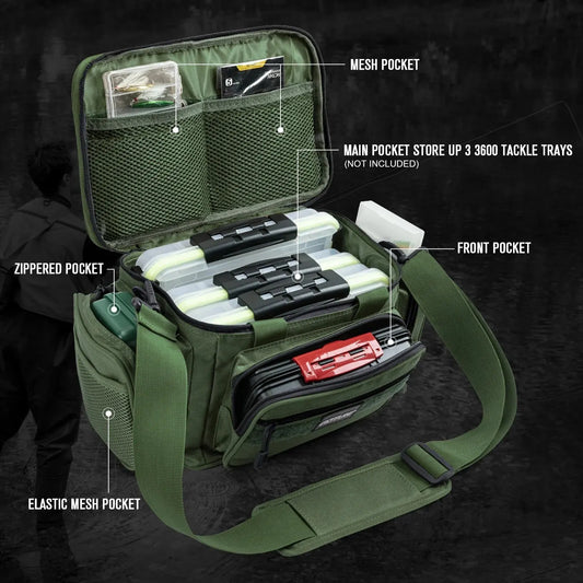 NNEOBA High-Capacity Tackle Shoulder Bag Outdoor Green-1