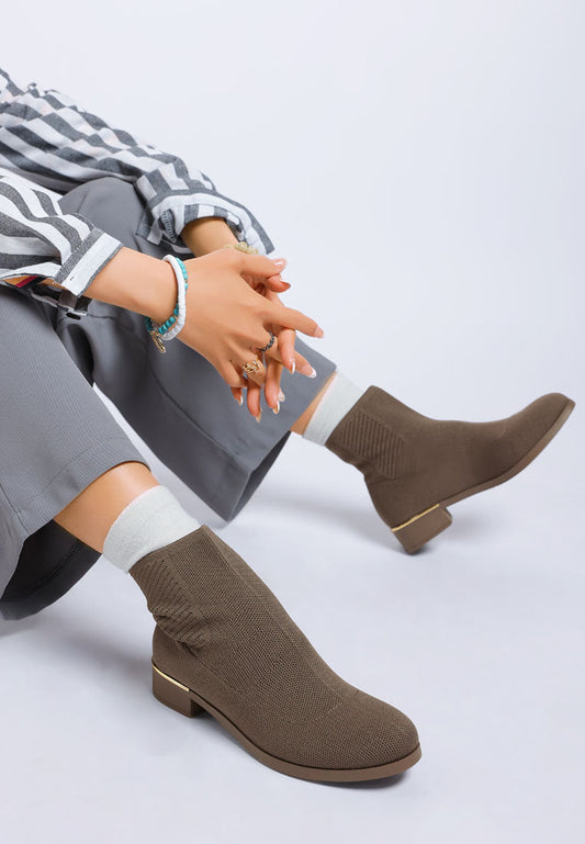 Rosamund Knitted Sock Boots-1