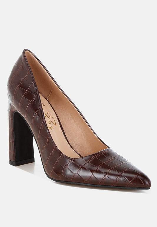 Scheba Sleek Block Heel Pumps-1