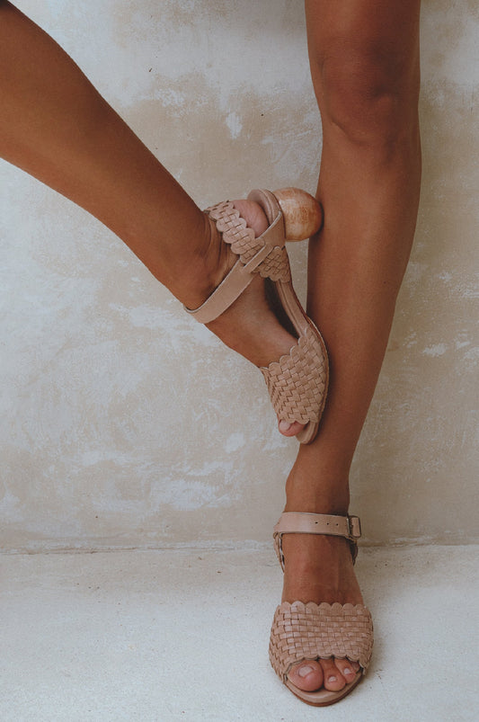 Sicily Wooden Heel Woven Sandals-1