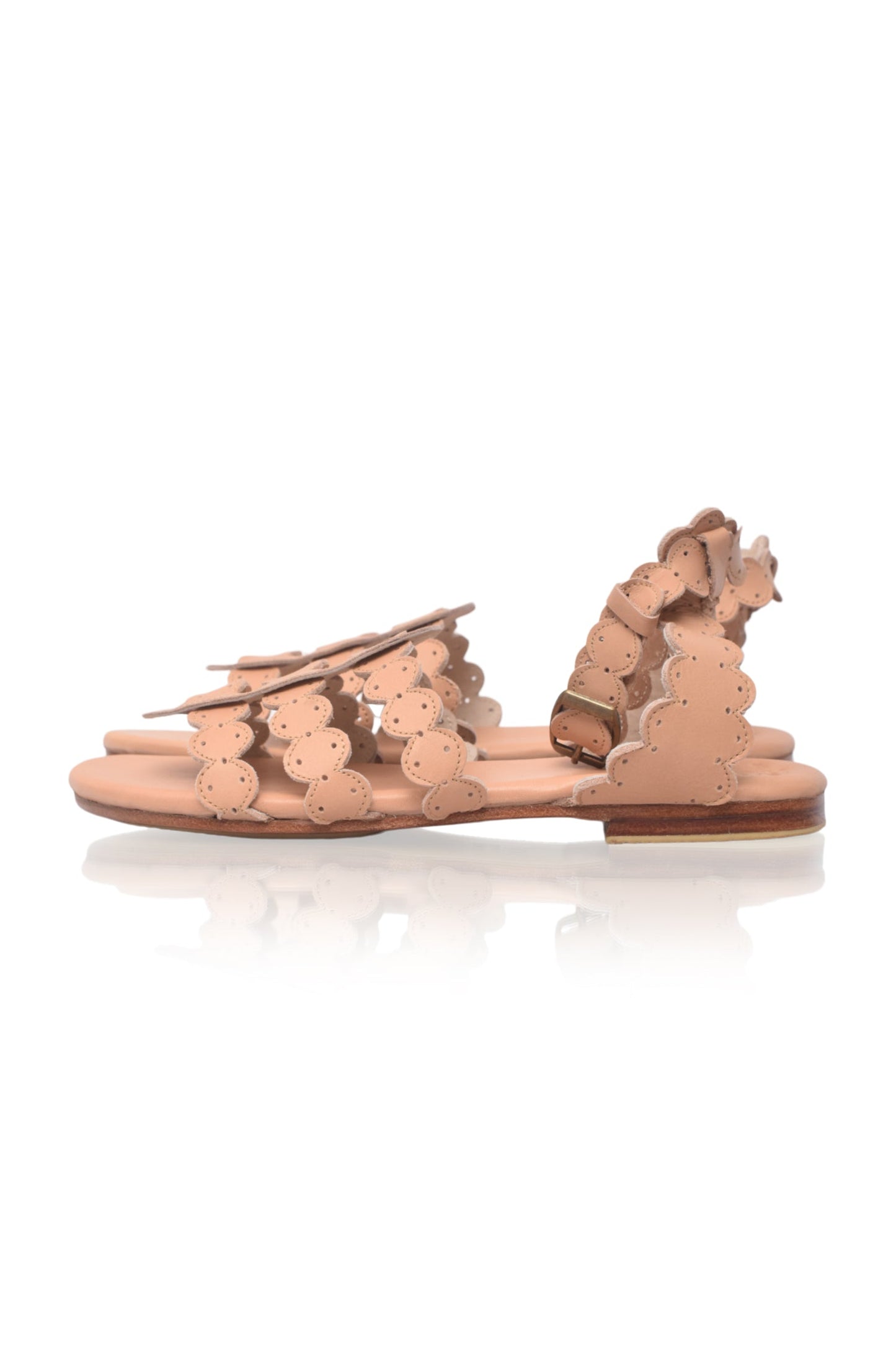 Spell Scalloped Leather Sandals-6