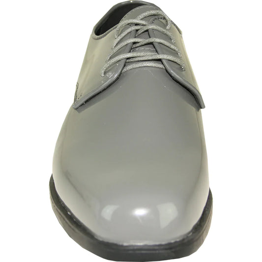 VANGELO Men Dress Shoe TUX-1 Oxford Formal Tuxedo for Prom & Wedding Grey Patent-1
