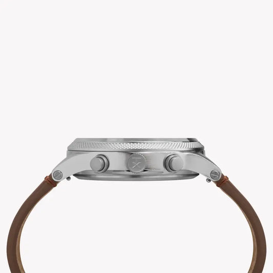 Timex Men's Brass Brown Leather Watch, Black Dial | Tw2t32900-1