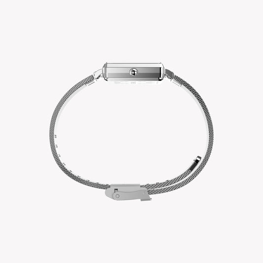 Transcend Rectangle Silver-tone Case & Bracelet with Silver Dial | TW2Y26300-1