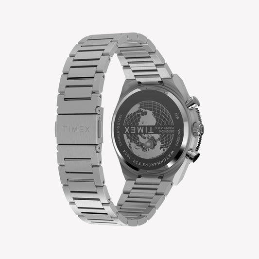 TIMEX Men's Stainless Steel Silver-Tone, Blue Dial | TW2Y55900-1