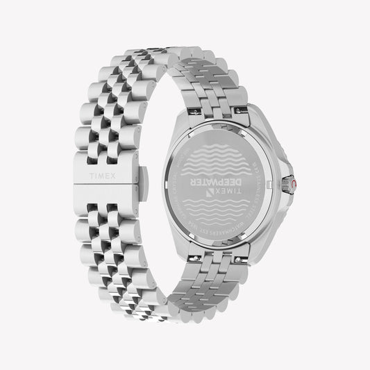 TIMEX Men's SS Silver-Tone, Black Dial | TW2Y64500-1