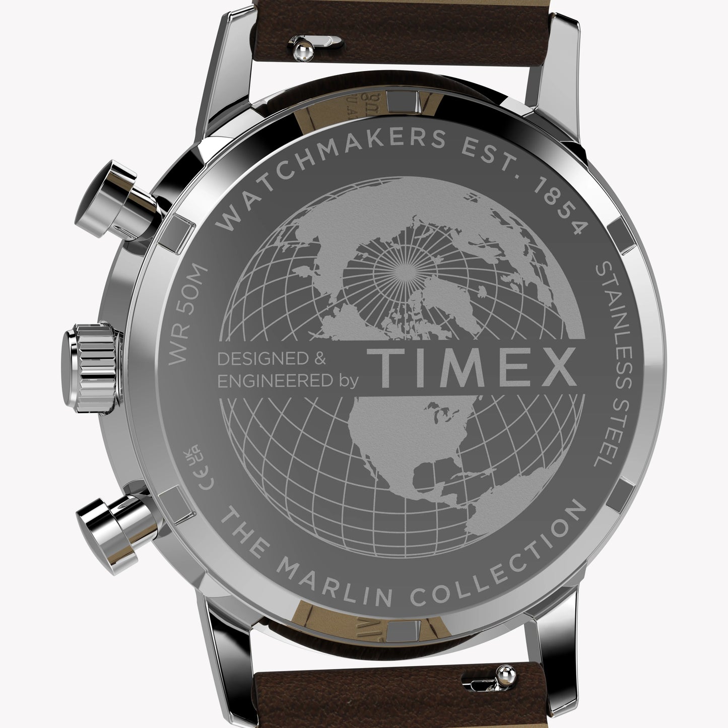 TIMEX Men's Silver-Tone SS, Brown Leather Watch | TW2Y66600-4