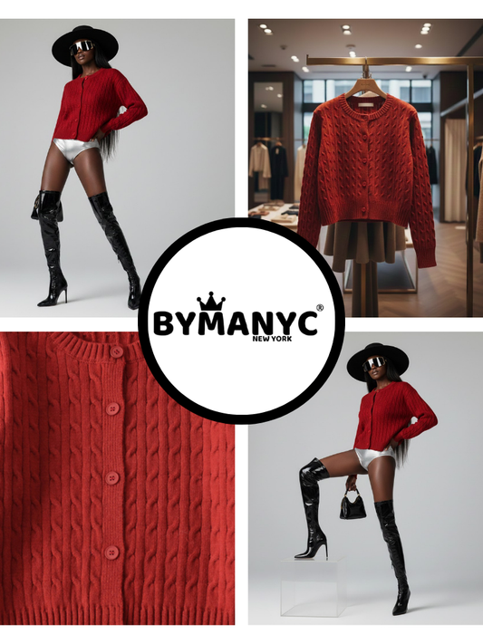 Women's Knit Cardigan GREENWICH NYFW New Colecction BYMANYC ® New York-1