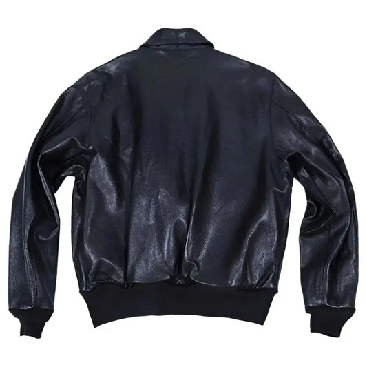 Men’s Alpha Black Goatskin A-2 Leather Jacket-1