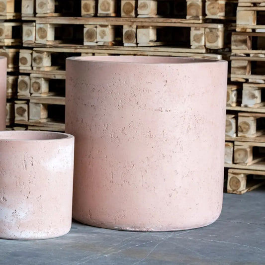 Aurella | Blushstone – 70cm X Large Concrete Cylinder Planter – 199L Round Plant Pot-1