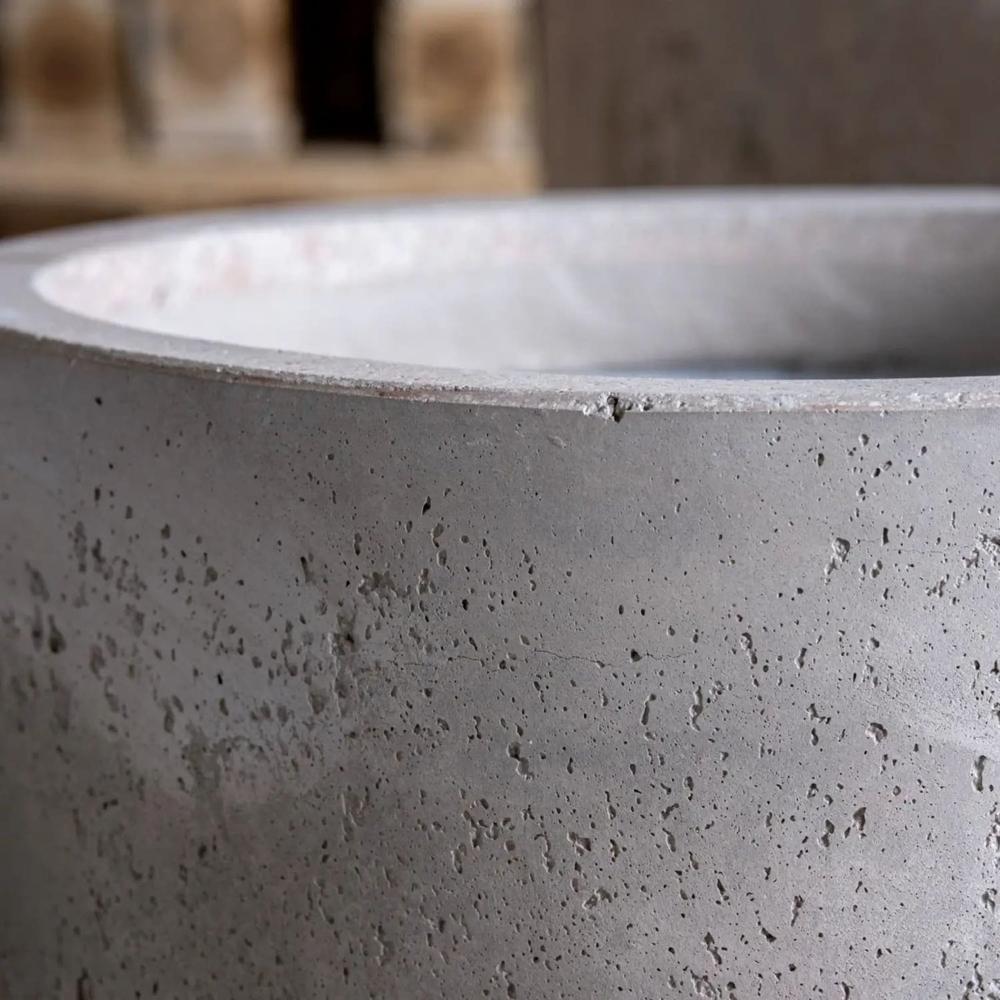 Aurella | Truffle – 30cm Medium Concrete Cylinder Planter – 13L Round Plant Pot-4