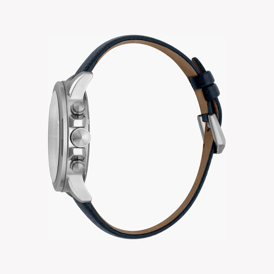 Just Cavalli Men's Black Leather Watch, Silver Dial | Jc1g140l0015-1