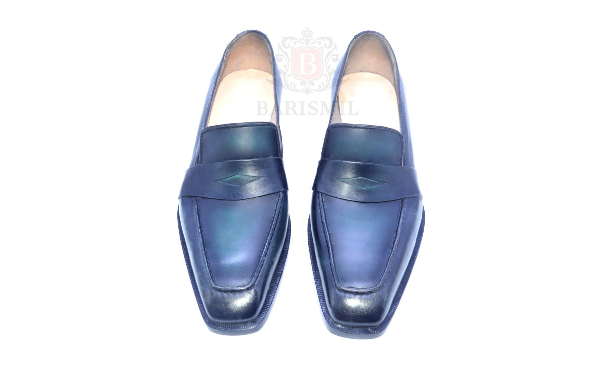 Venice - Green Patina Penny Loafers-3