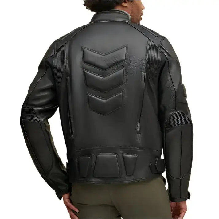 Men's Black Leather Performance Rider Jacket-1