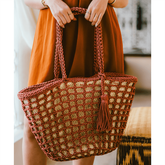 The Shopping Bag wicker & fabric-1