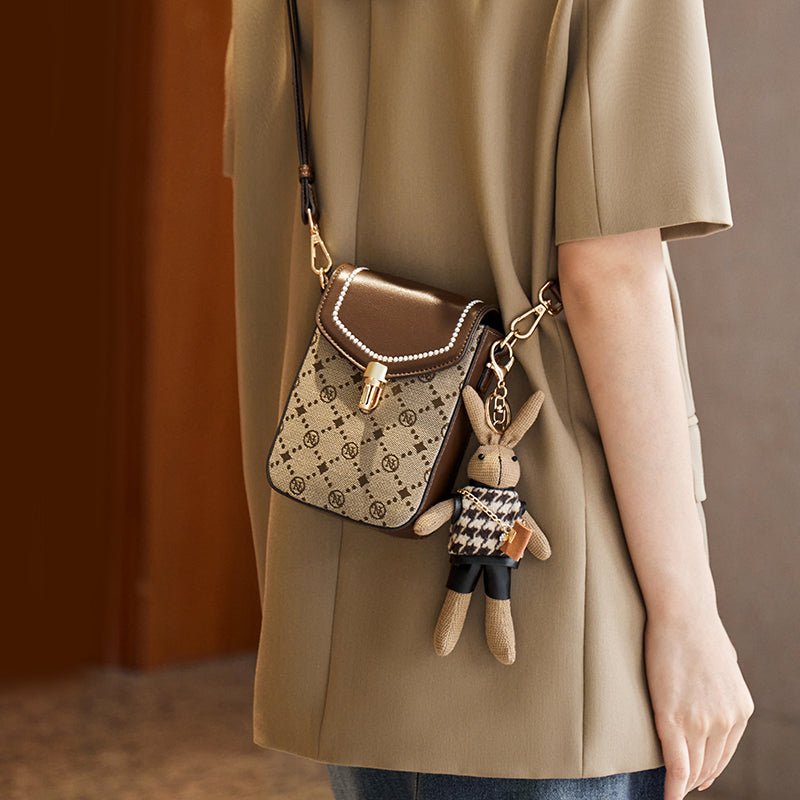 Caffrey Vintage Monogram Phone Crossbody Bag-4