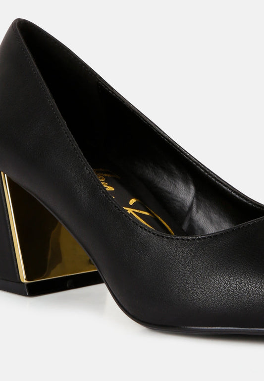 Casey Metallic Detail Block Heel Pumps By RAG