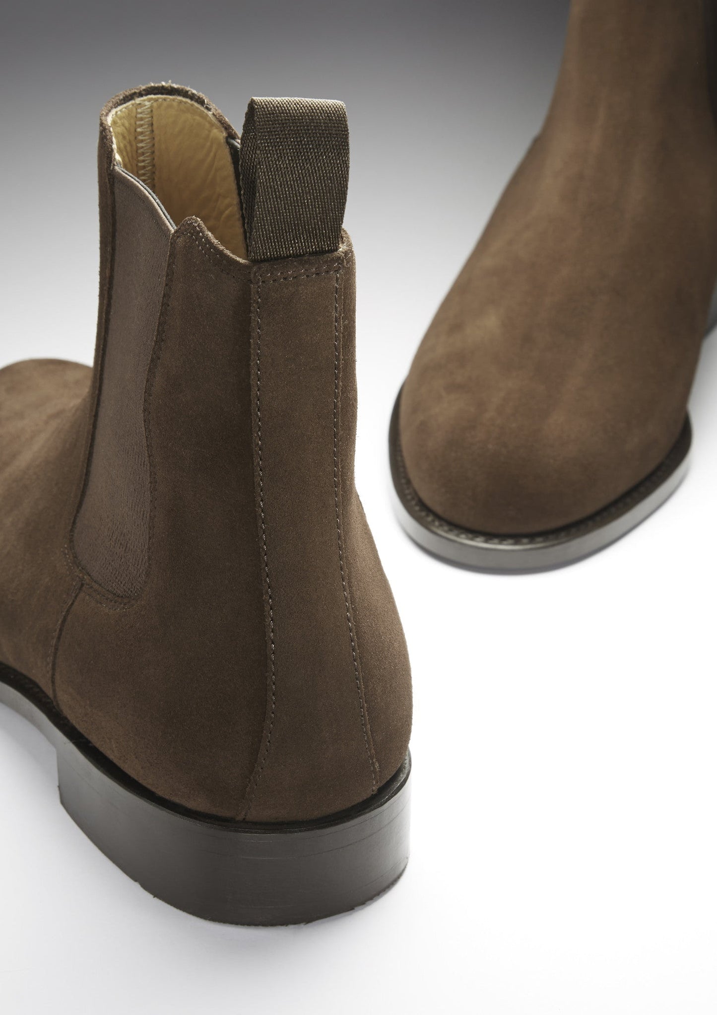 Brown Suede Chelsea Boots, Welted Leather Sole-4
