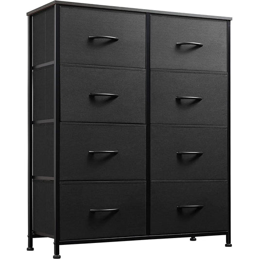 Fabric Storage Tower With 8 Drawers Charcoal Black-1