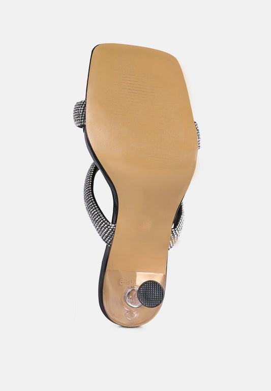 Dolls Rhinestone Embellished Slip On Sandals-1