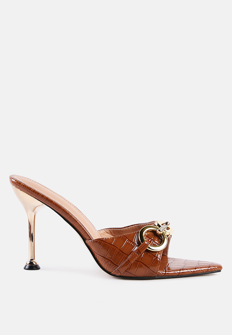 Drippin Hot Croc Patent Faux Leather Sandals-5