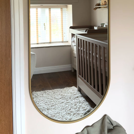 Emi - Full Length Gold Metal Runway Oval Mirror - 150cm x 60cm-1