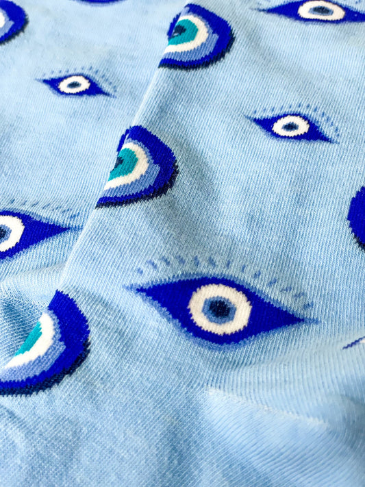 Evil Eye Unisex Novelty Crew Socks-1