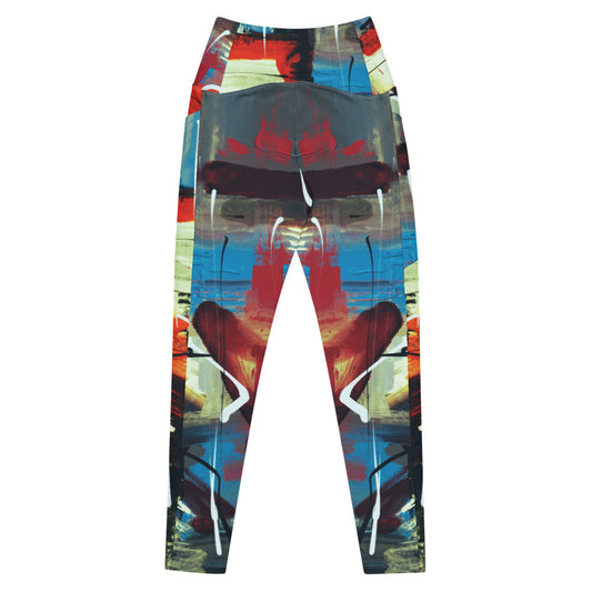 Aysire High-Waisted Leggings with Side Pockets in vibrant colors, featuring UPF 50+ sun protection and a snug fit.