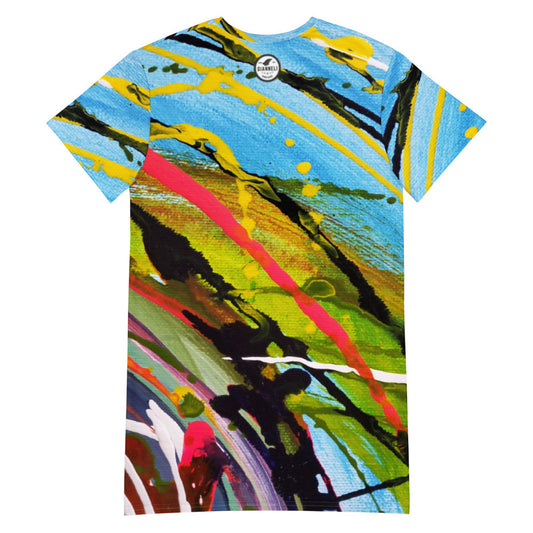 Aysire women's oversize T-shirt dress with smooth, stretchy fabric, casual and comfortable for everyday wear.