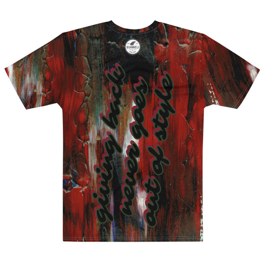 Men's Aysire crew neck T-shirt made of four-way stretch jersey fabric, shown in a close-up highlighting the soft, comfortable material.