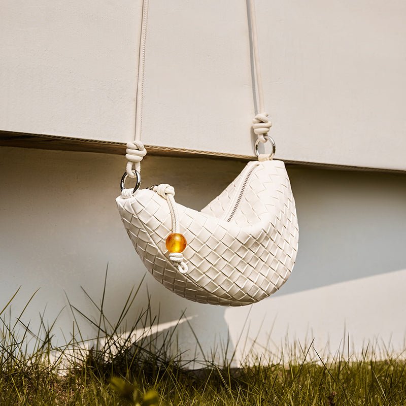 Giovanna Woven Crescent Shoulder Bag-4