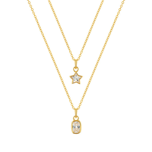 Divine Star Gold plated sterling silver Necklace-1