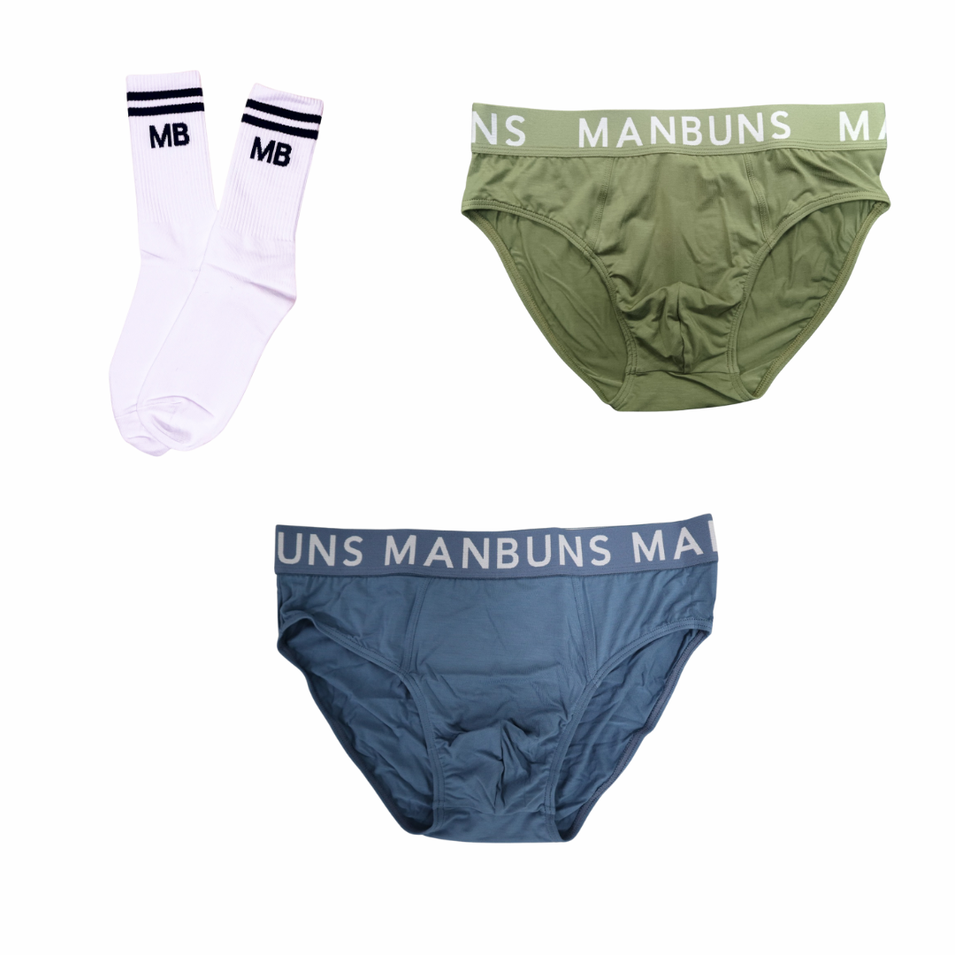 Men's Solid Brief Underwear and Crew Sock | 3 Pack-0