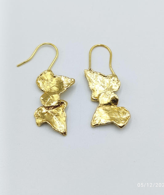 Nature-Inspired Ivy Leaf Earrings, Sterling Silver (Handmade, Eco Friendly)-1