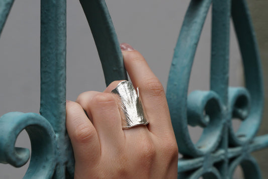 Gold Ginkgo Leaf Ring, Gold-Plated Sterling Silver Jewelry, Gold Ring, Gift for Her, Birthday Gift for Women, Handmade Jewelry, Gold Band-1